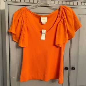 Tangerine Anthropologie shirt
